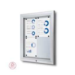 Vitrína PLUS SCT 4x DIN A4, stříbrná, uzamykatelná, venkovní