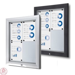 Vitrína PLUS SCT 4x DIN A4, antracitová, uzamykatelná, venkovní