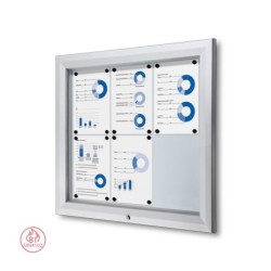 Vitrína PLUS SCT 6x DIN A4, stříbrná, uzamykatelná