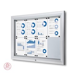 Vitrína PLUS SCT 8x DIN A4, stříbrná, uzamykatelná, venkovní