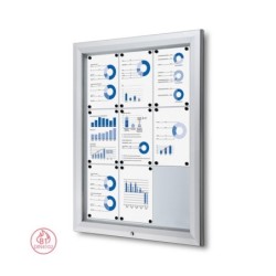 Vitrína PLUS SCT 9x DIN A4, stříbrná, uzamykatelná, venkovní
