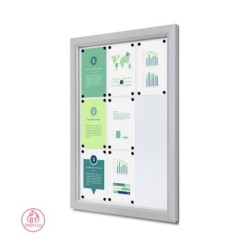 Vitrína Slim 9x DIN A4, antracitová, uzamykatelná, venkovní