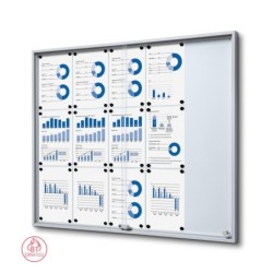 Vitrína SCSLG 15xDIN A4, stříbrná, interiérová