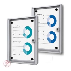 Vitrína ECO SCXS 1xDIN A4, stříbrná, certifikace B1, interiérová