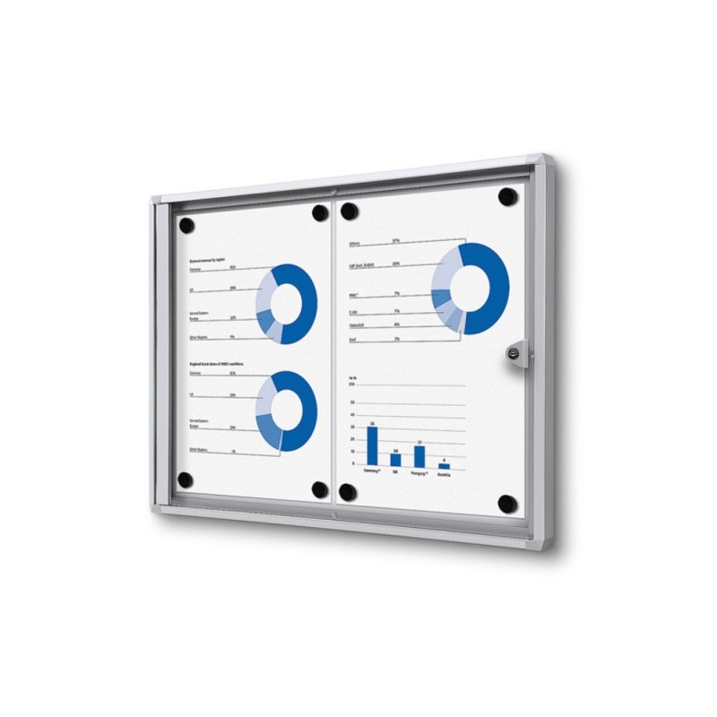 Vitrína ECO SCXS 2xDIN A4, stříbrná, certifikace B1, interiérová
