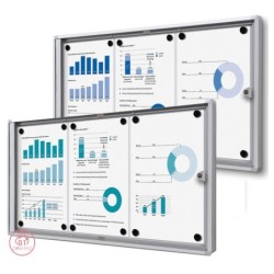 Vitrína ECO SCXS 3xDIN A4, stříbrná, interiérová