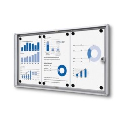 Vitrína ECO SCXS 3xDIN A4, stříbrná, interiérová