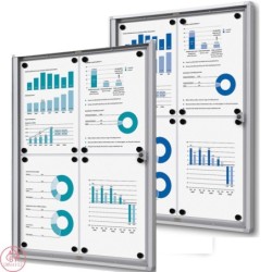 Vitrína ECO SCXS 4xDIN A4, stříbrná, certifikace B1, interiérová