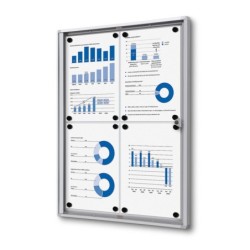 Vitrína ECO SCXS 4xDIN A4, stříbrná, certifikace B1, interiérová