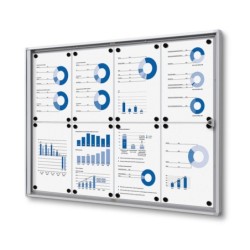 Vitrína ECO SCXS 8xDIN A4, stříbrná, certifikace B1, interiérová
