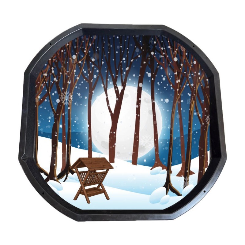 Zimní les v noci s krmelcem - podložka TUFF TRAY (MINI/MAXI)